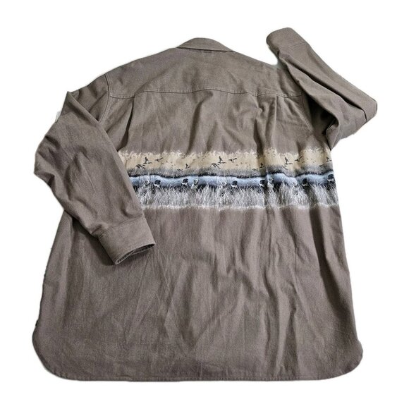 Cabela's Shirt Men XLT Beige LS Buttons Pocket Outdoor Hunting Deer Skin Flannel - Picture 16 of 16